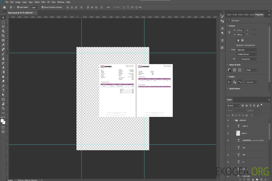 Facture fiscale Irlande WooCommerce template